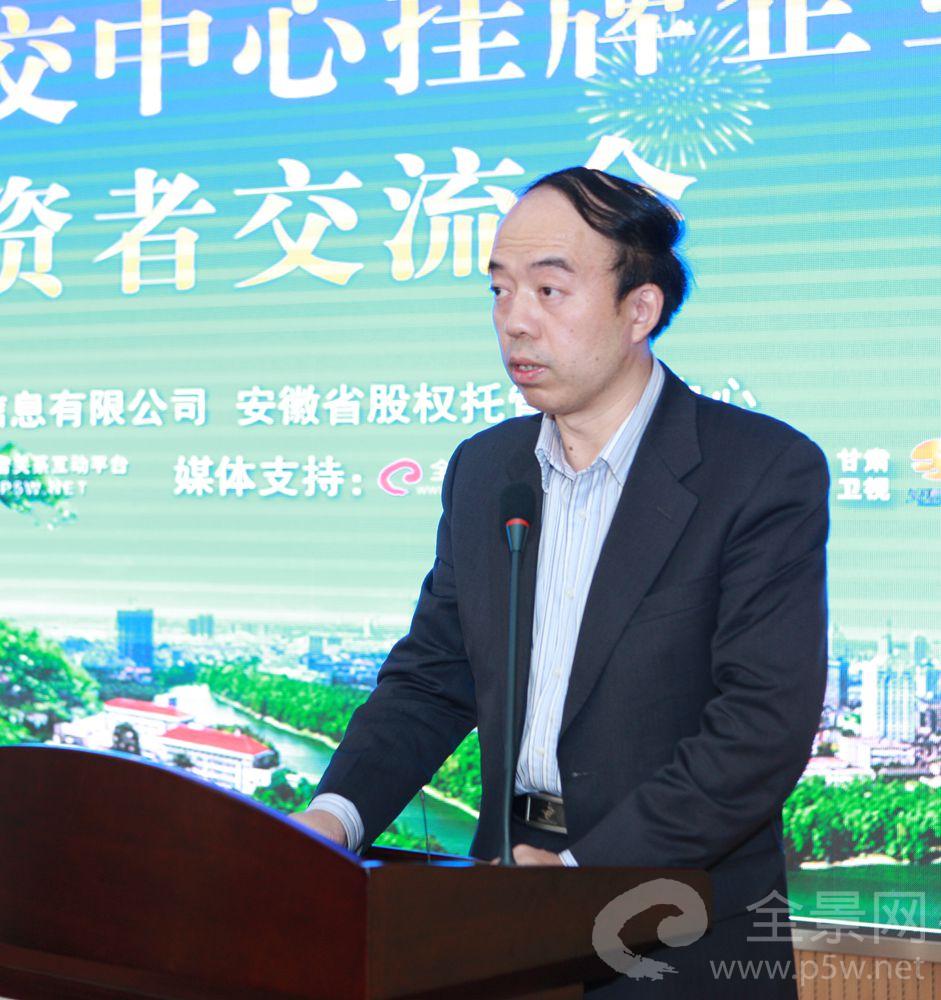 深圳证券信息有限公司副总经理--王冰致辞安徽股交中心挂牌企业投资者交流会